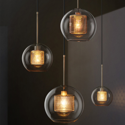 Shadowed Elegance Globe Pendant - A Chic Smoked Glass Lighting Fixture