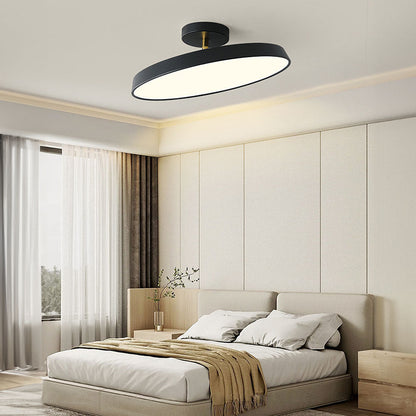 NOVÉO – Minimalist White LED Semi-Flush Ceiling Light