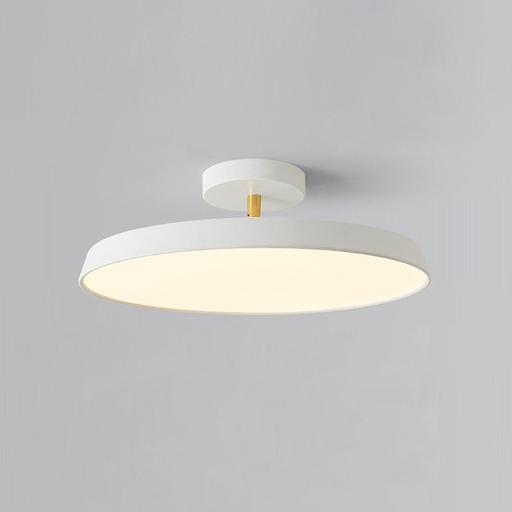 NOVÉO – Minimalist White LED Semi-Flush Ceiling Light