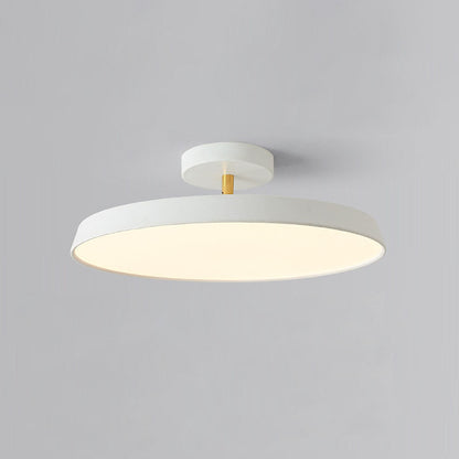 NOVÉO – Minimalist White LED Semi-Flush Ceiling Light