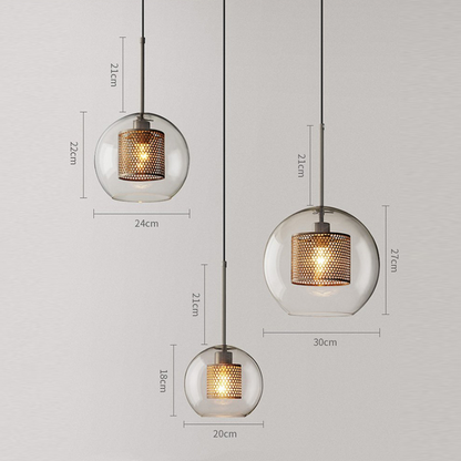 Shadowed Elegance Globe Pendant - A Chic Smoked Glass Lighting Fixture
