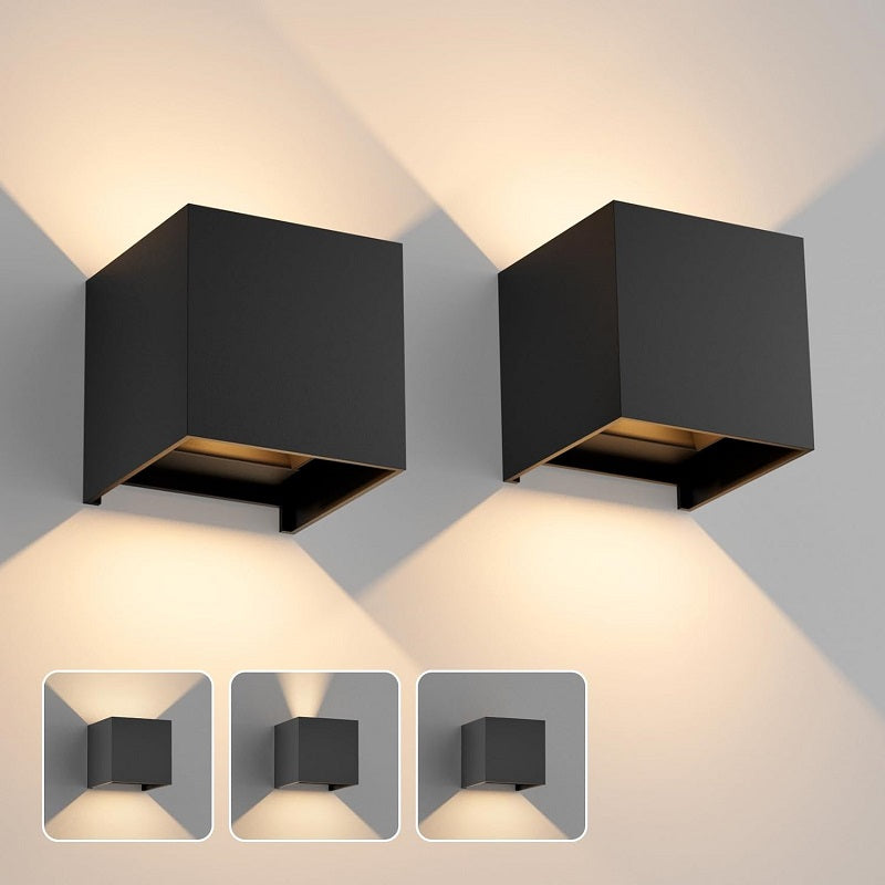 Modern Outdoor Wall Light with Motion Sensor – Waterproof IP65 Garden Wall Lantern, Adjustable Beam Angle, 2-Pack