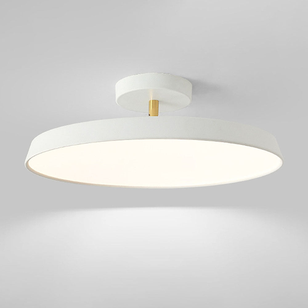 NOVÉO – Minimalist White LED Semi-Flush Ceiling Light