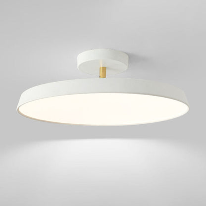 NOVÉO – Minimalist White LED Semi-Flush Ceiling Light