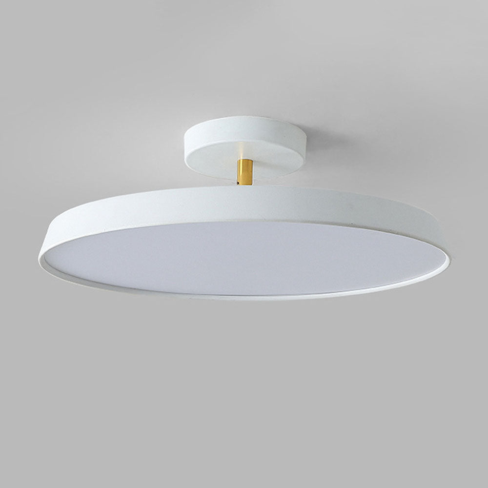 NOVÉO – Minimalist White LED Semi-Flush Ceiling Light