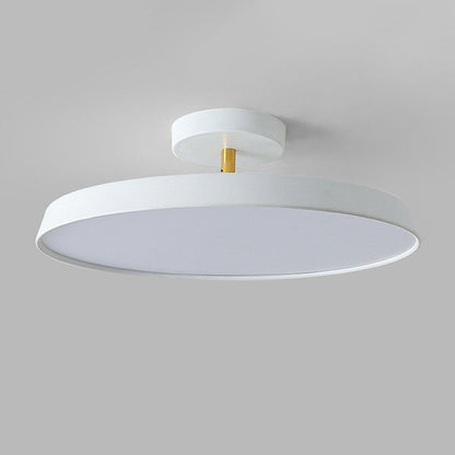 NOVÉO – Minimalist White LED Semi-Flush Ceiling Light