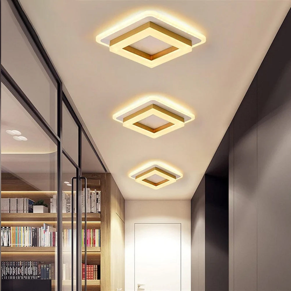 NOVARA - Modern Square LED Ceiling Light for Hallways & Living Spaces