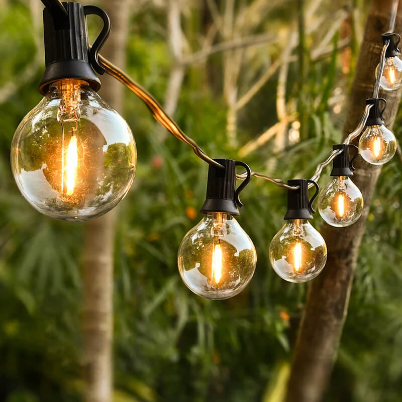 Waterproof Outdoor String Lights – Connectable LED Patio Lights with Shatterproof Bulbs for Parties and Garden Decor
