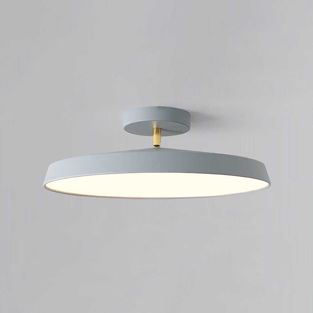 NOVÉO – Minimalist White LED Semi-Flush Ceiling Light