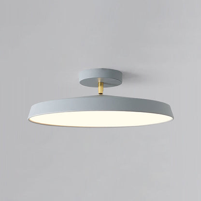 NOVÉO – Minimalist White LED Semi-Flush Ceiling Light