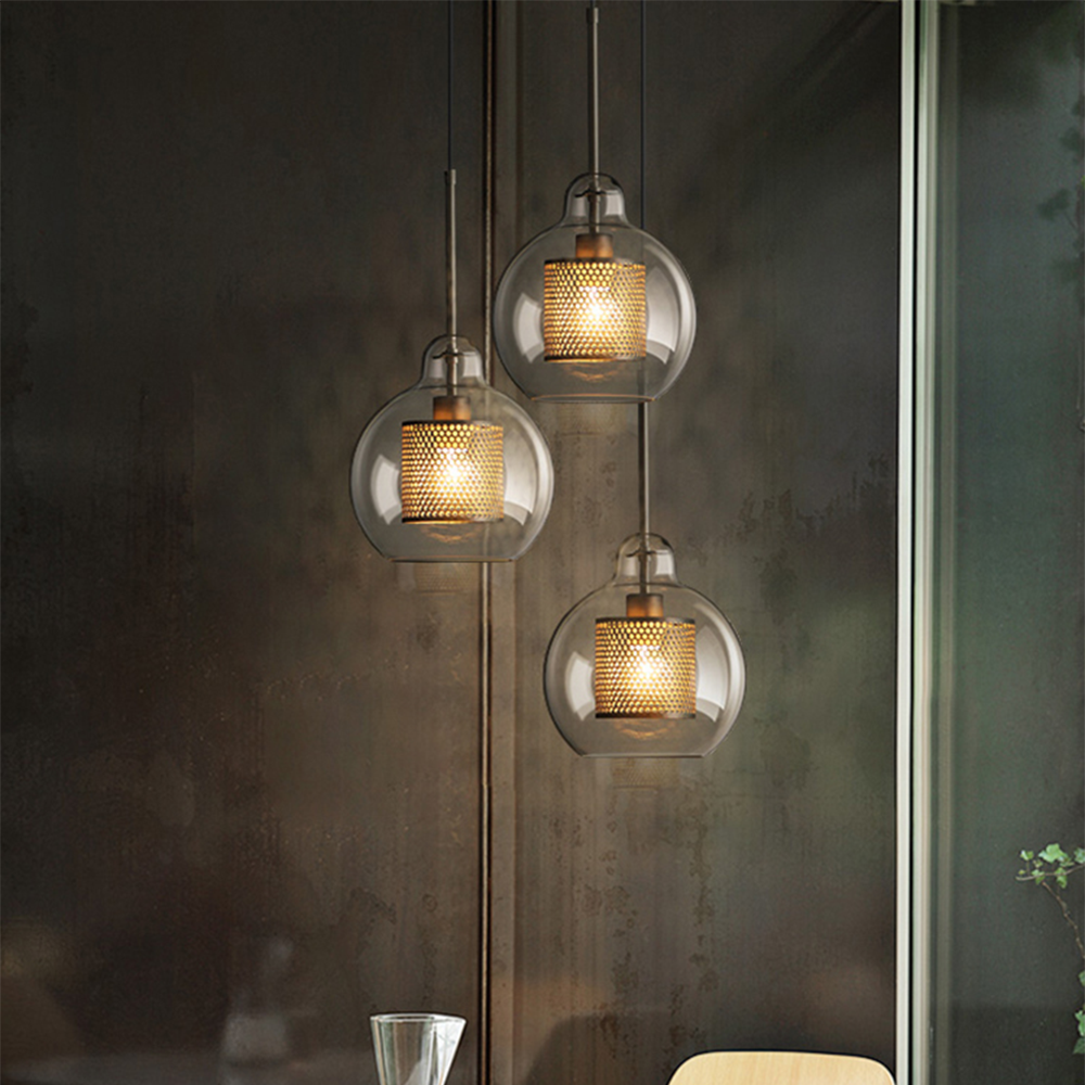 Shadowed Elegance Globe Pendant - A Chic Smoked Glass Lighting Fixture