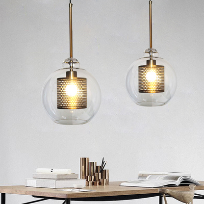 Shadowed Elegance Globe Pendant - A Chic Smoked Glass Lighting Fixture