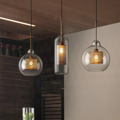 Shadowed Elegance Globe Pendant - A Chic Smoked Glass Lighting Fixture
