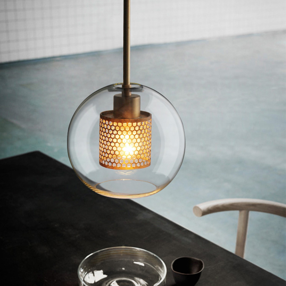 Shadowed Elegance Globe Pendant - A Chic Smoked Glass Lighting Fixture