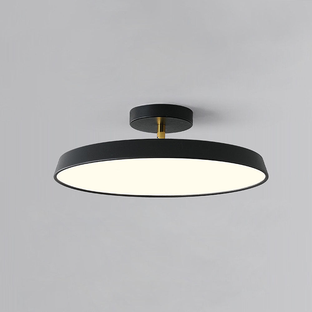 NOVÉO – Minimalist White LED Semi-Flush Ceiling Light