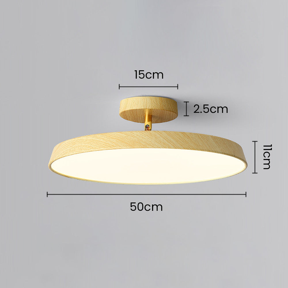 NOVÉO – Minimalist White LED Semi-Flush Ceiling Light