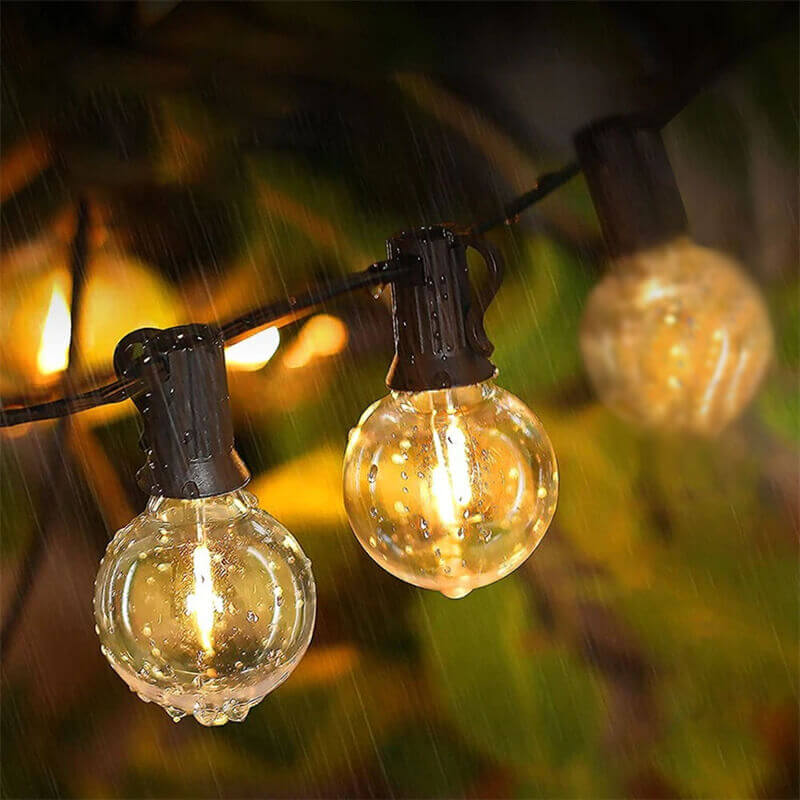 Waterproof Outdoor String Lights – Connectable LED Patio Lights with Shatterproof Bulbs for Parties and Garden Decor