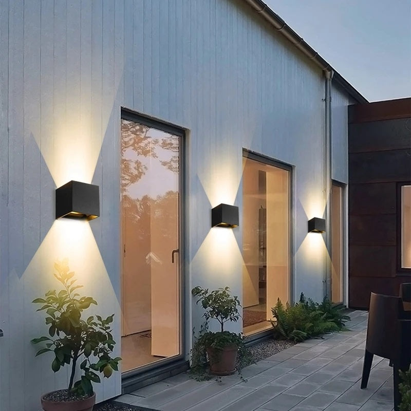 Modern Outdoor Wall Light with Motion Sensor – Waterproof IP65 Garden Wall Lantern, Adjustable Beam Angle, 2-Pack