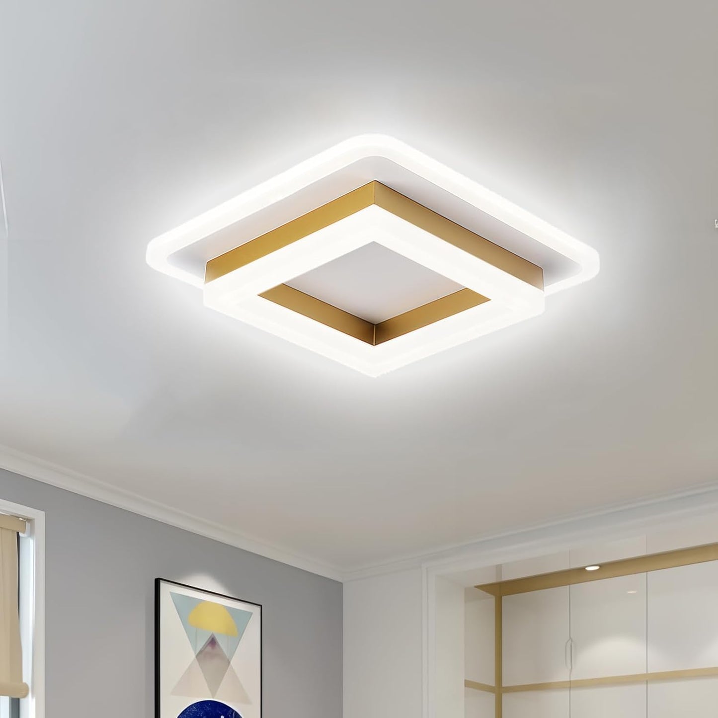 NOVARA - Modern Square LED Ceiling Light for Hallways & Living Spaces