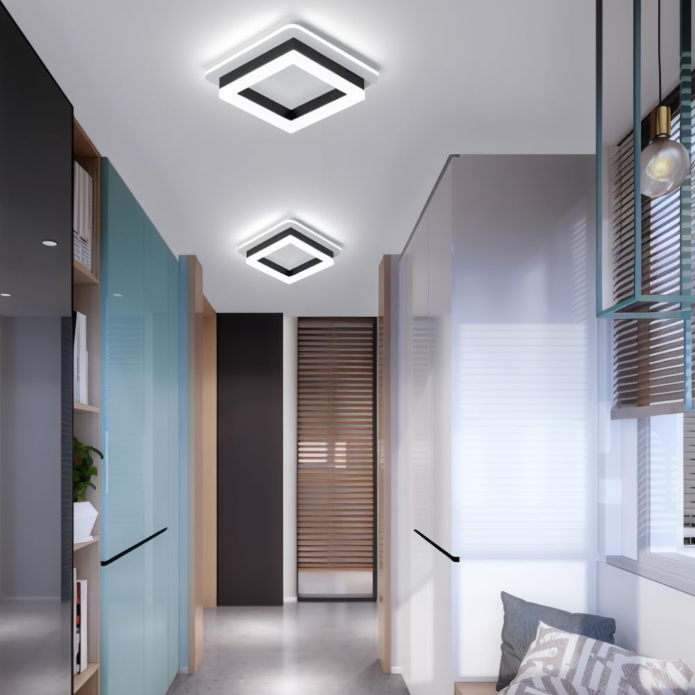 NOVARA - Modern Square LED Ceiling Light for Hallways & Living Spaces