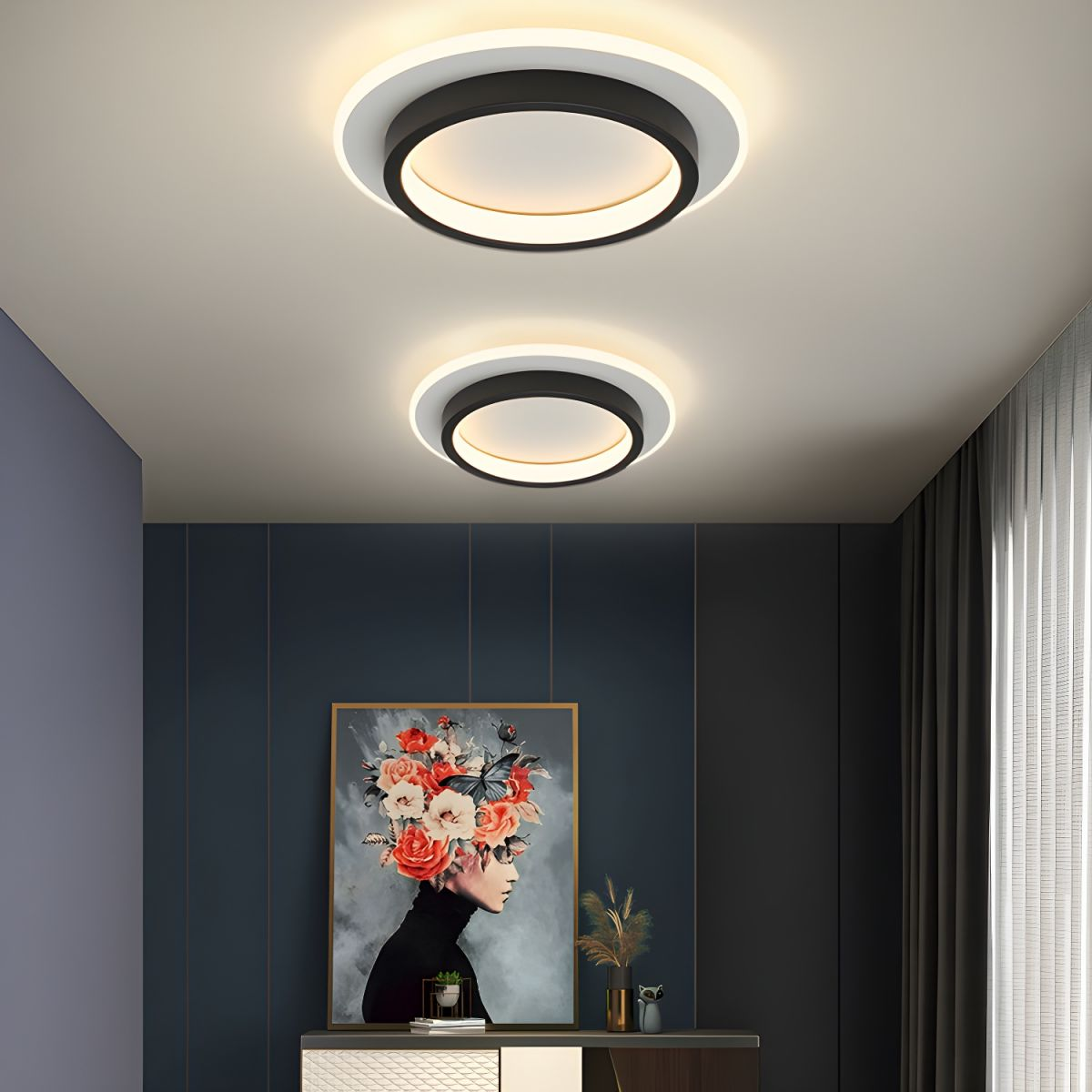 NOVAIR - Modern Round LED Ceiling Light for Hallways & Living Spaces