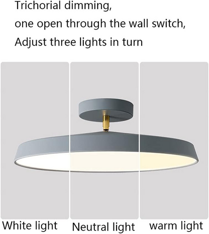 NOVÉO – Minimalist White LED Semi-Flush Ceiling Light