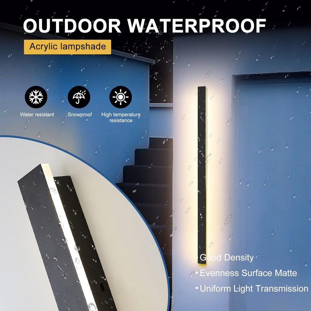 KAVEN - Modern Black LED Outdoor Wall Light for Gardens & Patios