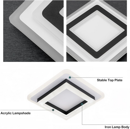NOVARA - Modern Square LED Ceiling Light for Hallways & Living Spaces