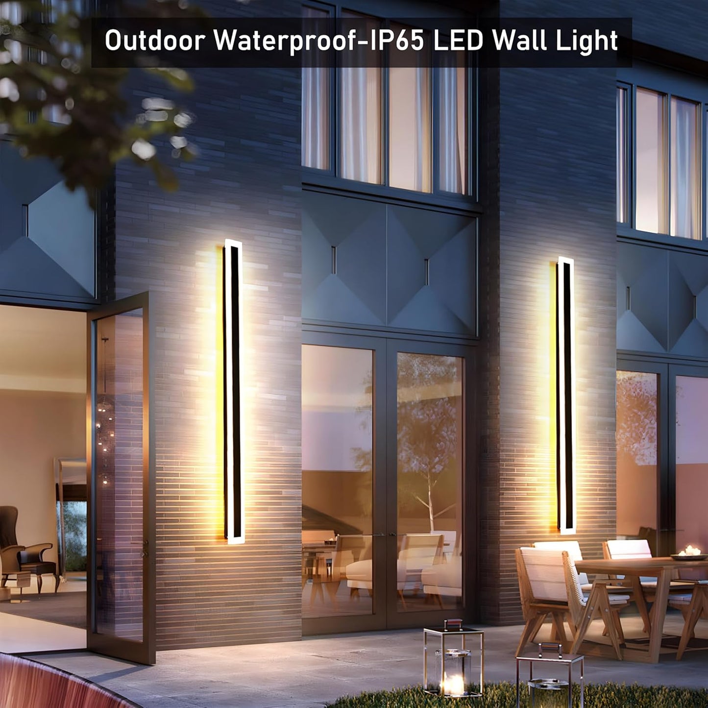 KALVO – Black Outdoor LED Wall Light for Modern Gardens & Patios