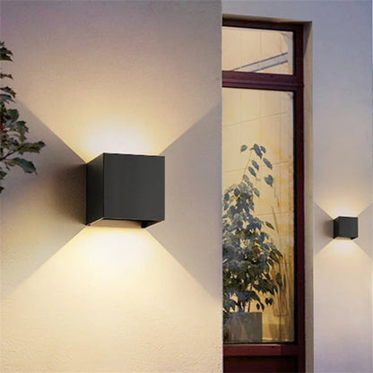 Modern Outdoor Wall Light with Motion Sensor – Waterproof IP65 Garden Wall Lantern, Adjustable Beam Angle, 2-Pack