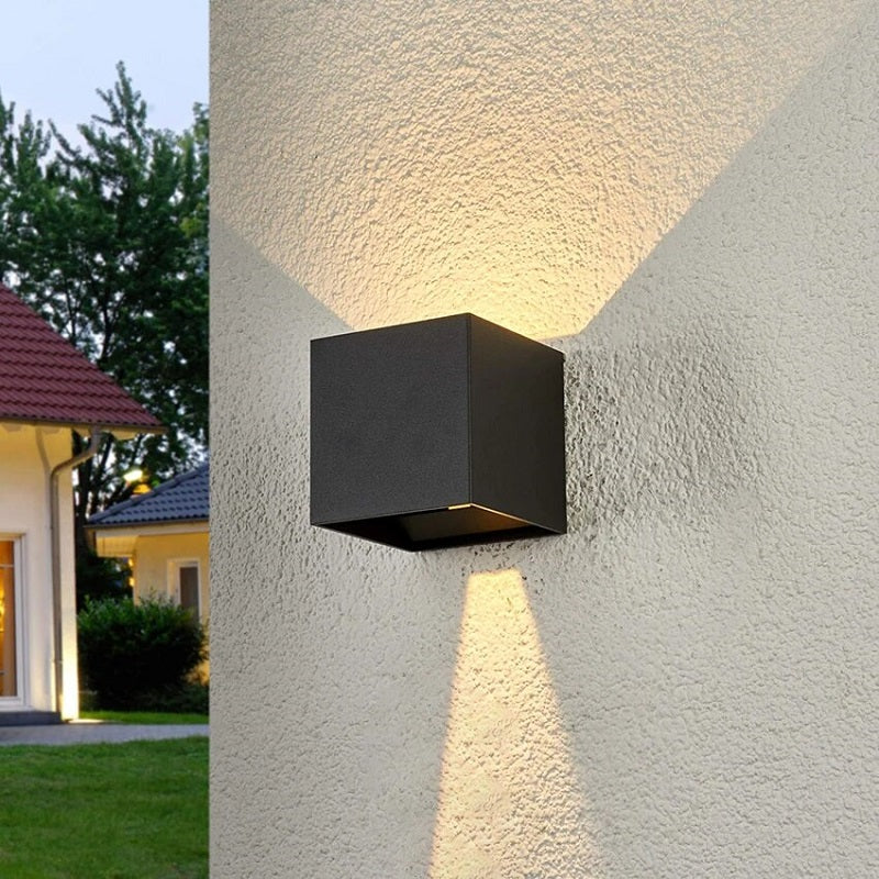 Modern Outdoor Wall Light with Motion Sensor – Waterproof IP65 Garden Wall Lantern, Adjustable Beam Angle, 2-Pack