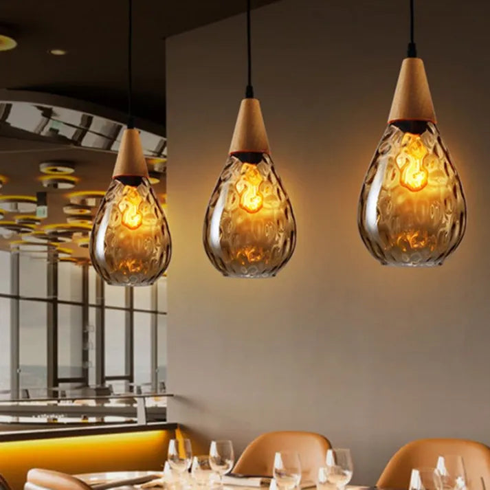 Elegant Droplet Glass Pendant Lamp - A Modern Touch for Your Home Décor