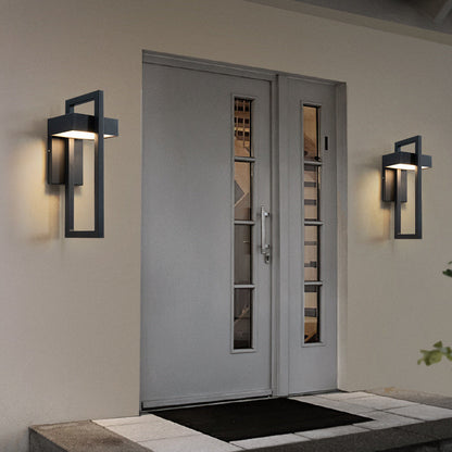 Variant image for Modern Outdoor Wall Light with IP65 Waterproof Rating - Adjustable 3000K/6000K LED Exterior Wall Lantern in Black-3