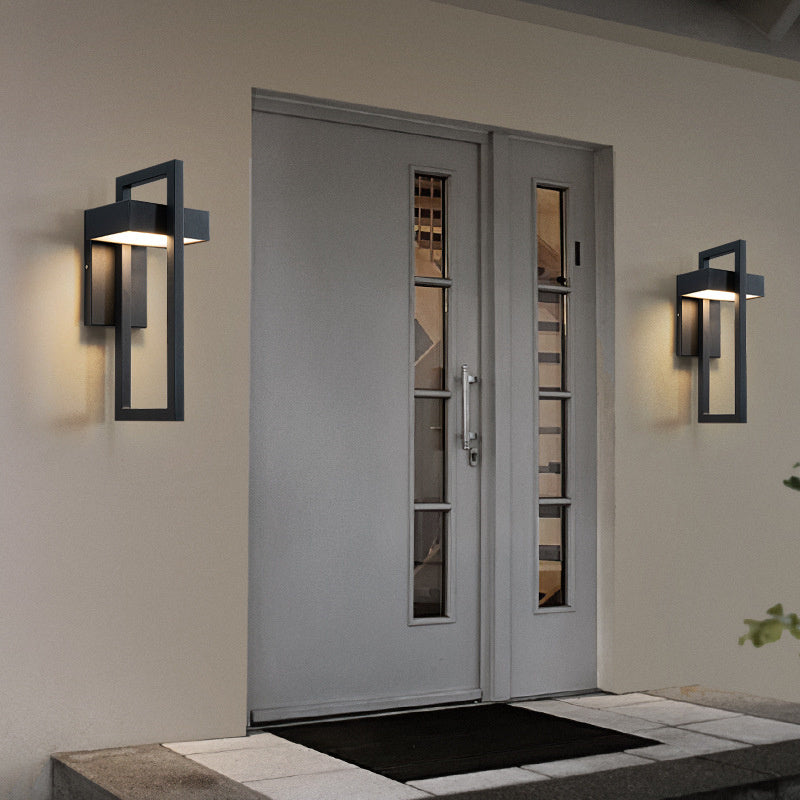 Modern Outdoor Wall Light with IP65 Waterproof Rating - Adjustable 3000K/6000K LED Exterior Wall Lantern in Black