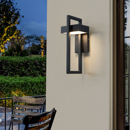 Modern Outdoor Wall Light with IP65 Waterproof Rating - Adjustable 3000K/6000K LED Exterior Wall Lantern in Black