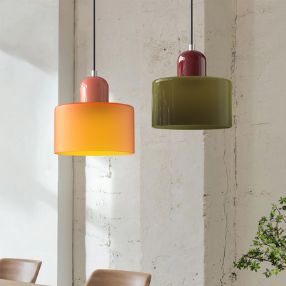 Bauhaus Style Glass Pendant Light for Kitchen Island – Adjustable Height Minimalist Design