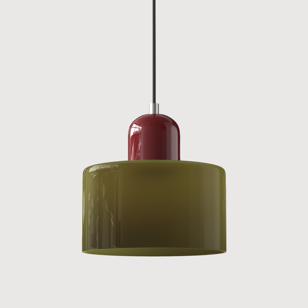 Bauhaus Style Glass Pendant Light for Kitchen Island – Adjustable Height Minimalist Design