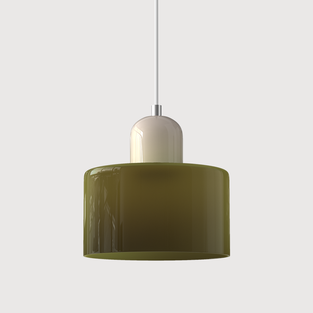 Bauhaus Style Glass Pendant Light for Kitchen Island – Adjustable Height Minimalist Design