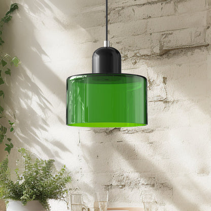 Bauhaus Style Glass Pendant Light for Kitchen Island – Adjustable Height Minimalist Design