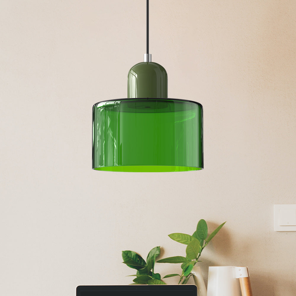 Bauhaus Style Glass Pendant Light for Kitchen Island – Adjustable Height Minimalist Design
