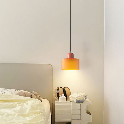 Bauhaus Style Glass Pendant Light for Kitchen Island – Adjustable Height Minimalist Design