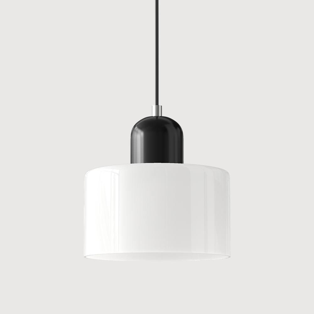 Bauhaus Style Glass Pendant Light for Kitchen Island – Adjustable Height Minimalist Design