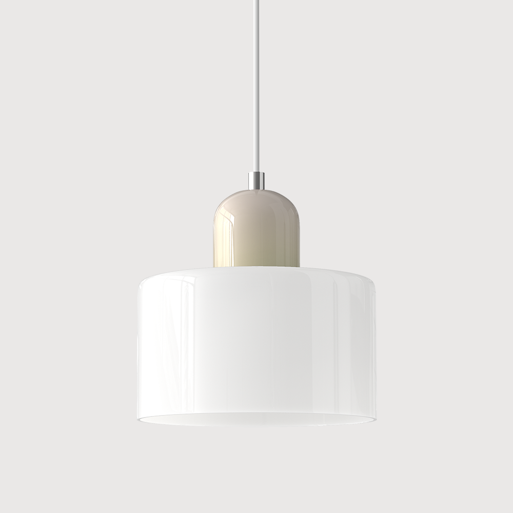 Bauhaus Style Glass Pendant Light for Kitchen Island – Adjustable Height Minimalist Design