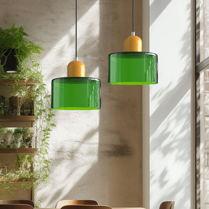 Bauhaus Style Glass Pendant Light for Kitchen Island – Adjustable Height Minimalist Design