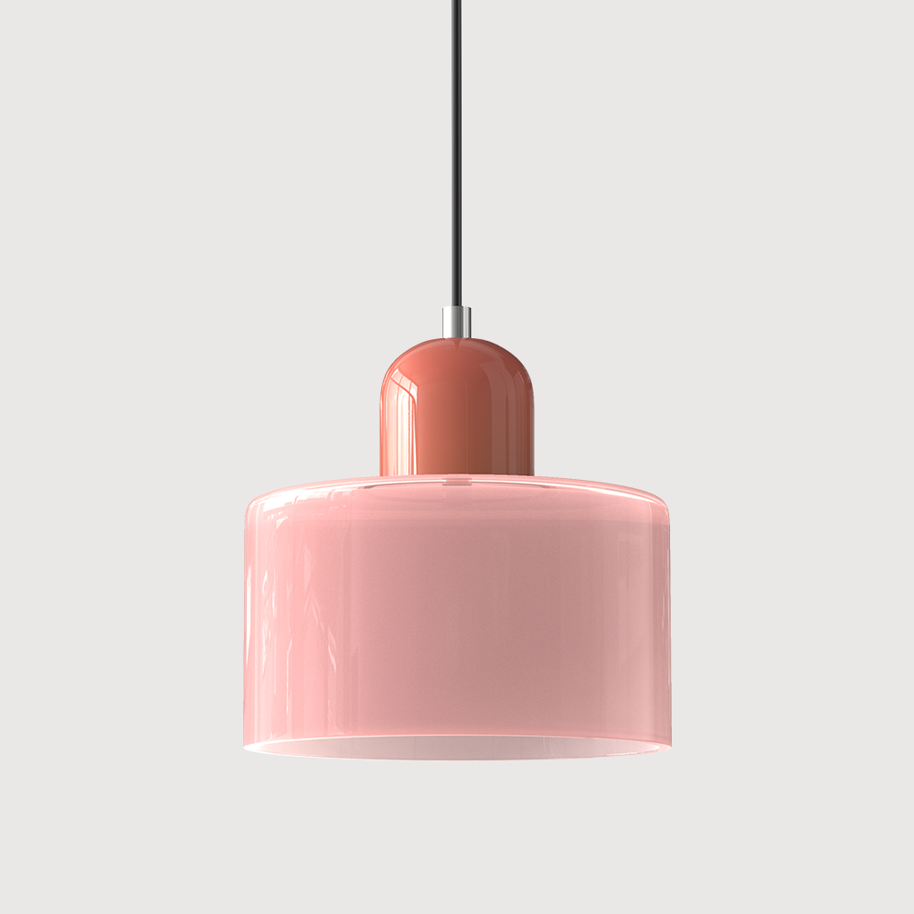 Bauhaus Style Glass Pendant Light for Kitchen Island – Adjustable Height Minimalist Design