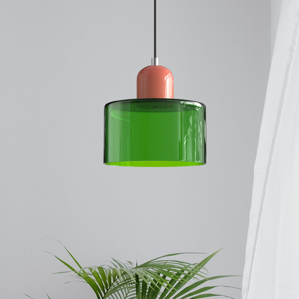 Bauhaus Style Glass Pendant Light for Kitchen Island – Adjustable Height Minimalist Design
