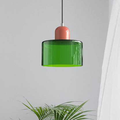 Bauhaus Style Glass Pendant Light for Kitchen Island – Adjustable Height Minimalist Design