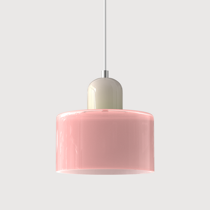 Bauhaus Style Glass Pendant Light for Kitchen Island – Adjustable Height Minimalist Design