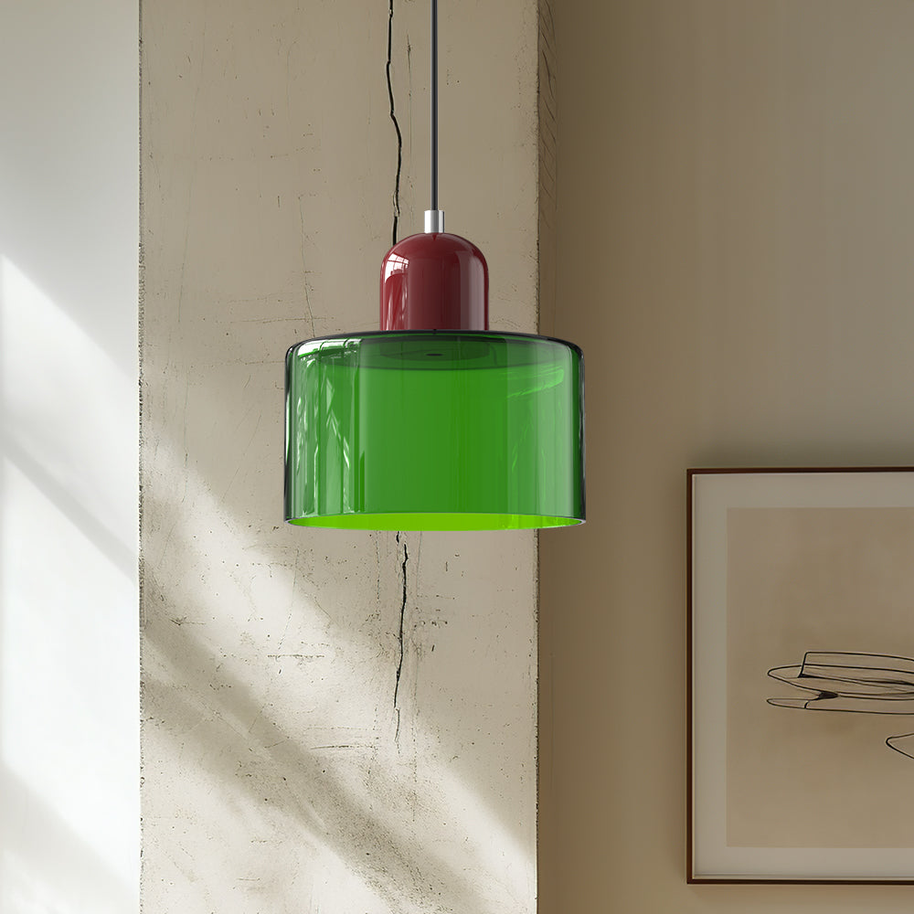 Bauhaus Style Glass Pendant Light for Kitchen Island – Adjustable Height Minimalist Design