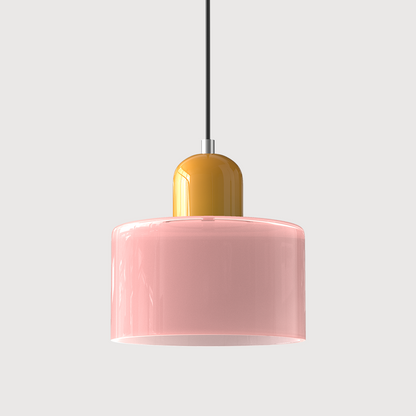 Bauhaus Style Glass Pendant Light for Kitchen Island – Adjustable Height Minimalist Design
